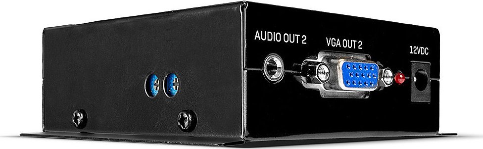 Marrës VGA Lindy 300m Cat.6, 2 porta, Full HD, i zi