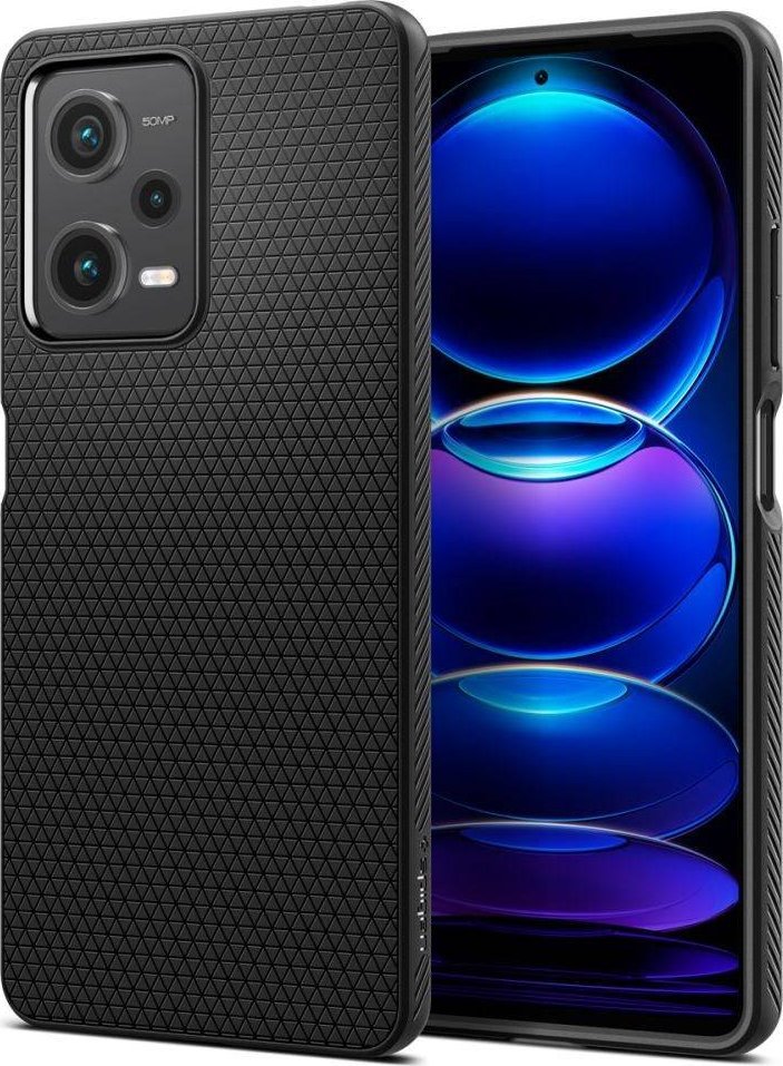Këllëf telefoni Spigen Liquid Air për Xiaomi Redmi Note 12 Pro dhe Poco X5 Pro 5G, TPU, mat, i zi