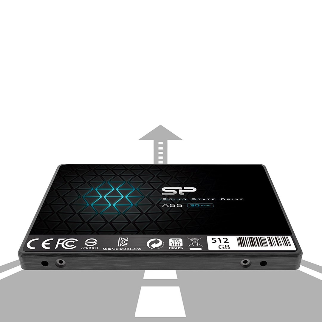 SSD Silicon Power A55, 512GB, SATA III, 2.5", e zezë