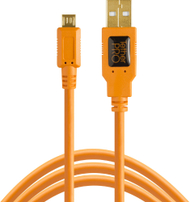 Kabllo USB Tether Tools CU5430ORG, USB A në Micro USB 5 Pin, 4.6 m, portokalli