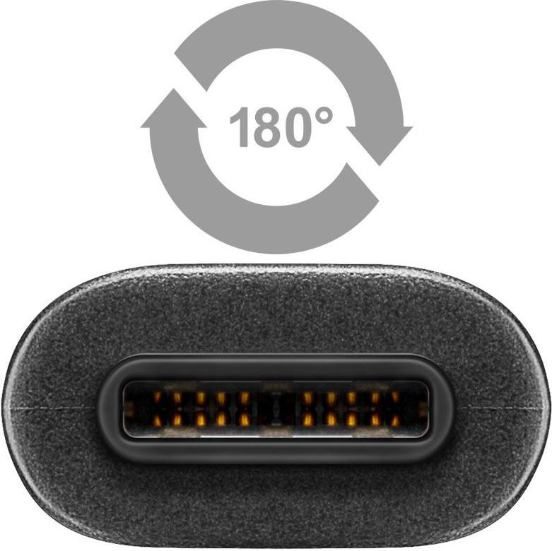 Kabllo Goobay USB-A - USB-C, 1m, e zezë
