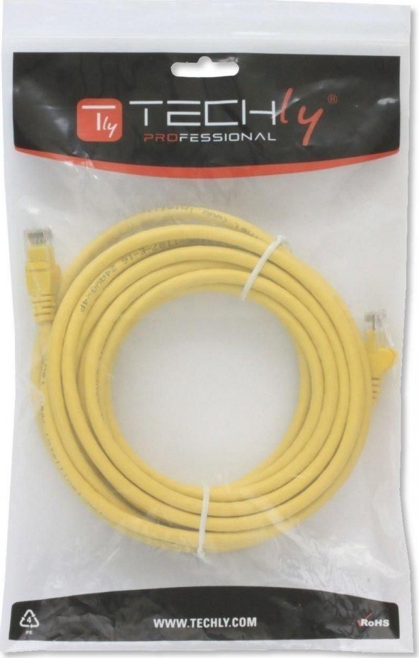 Мрежен кабел Techly Patch Cord Cat5e UTP, 5m, CCA, жолт