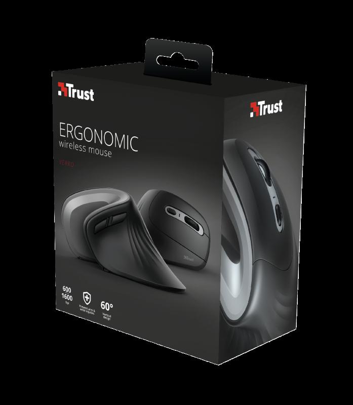 Maus wireless Trust Verro 23507, ergonomik vertikal, i zi
