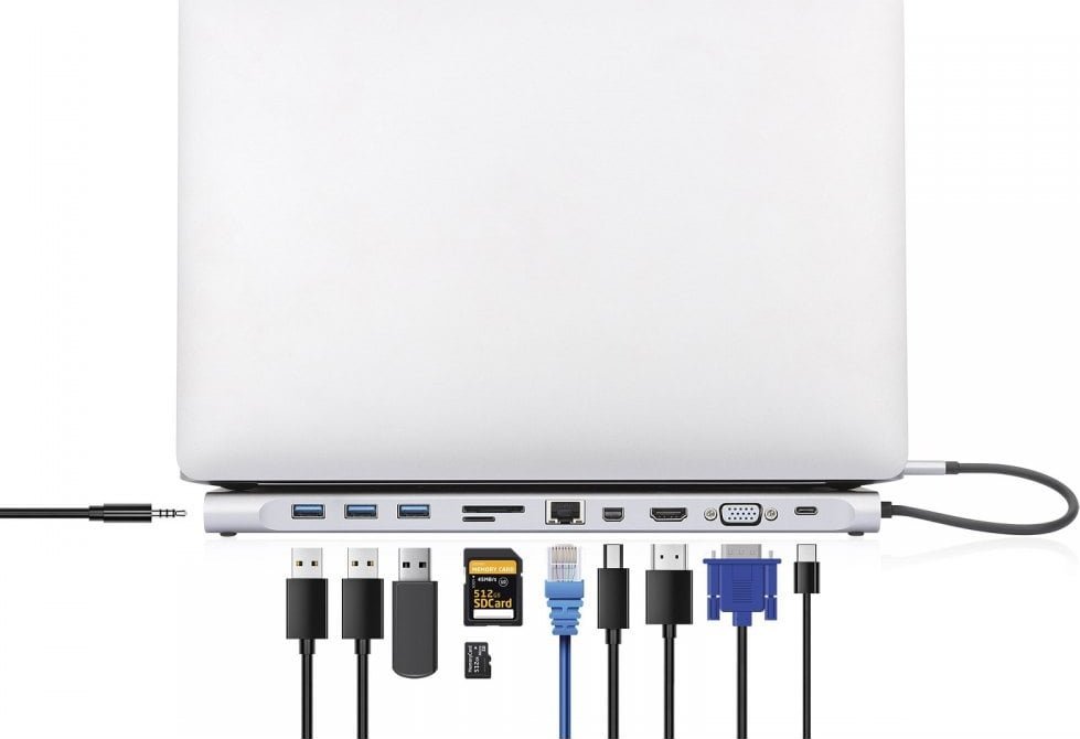 Docking station Manhattan 11in1, USB-C, 4K, gri
