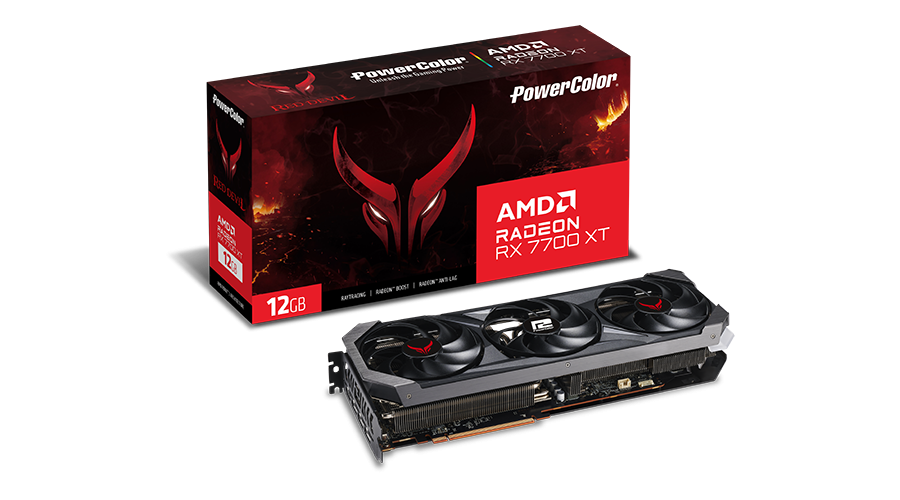 Kartë grafike PowerColor Fighter AMD Radeon RX 7700 XT, 12GB GDDR6, e zezë