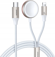 Kabllo karikues 2 në 1 Joyroom, Lightning 1.5m, karikues wireless për Apple Watch, e bardhë