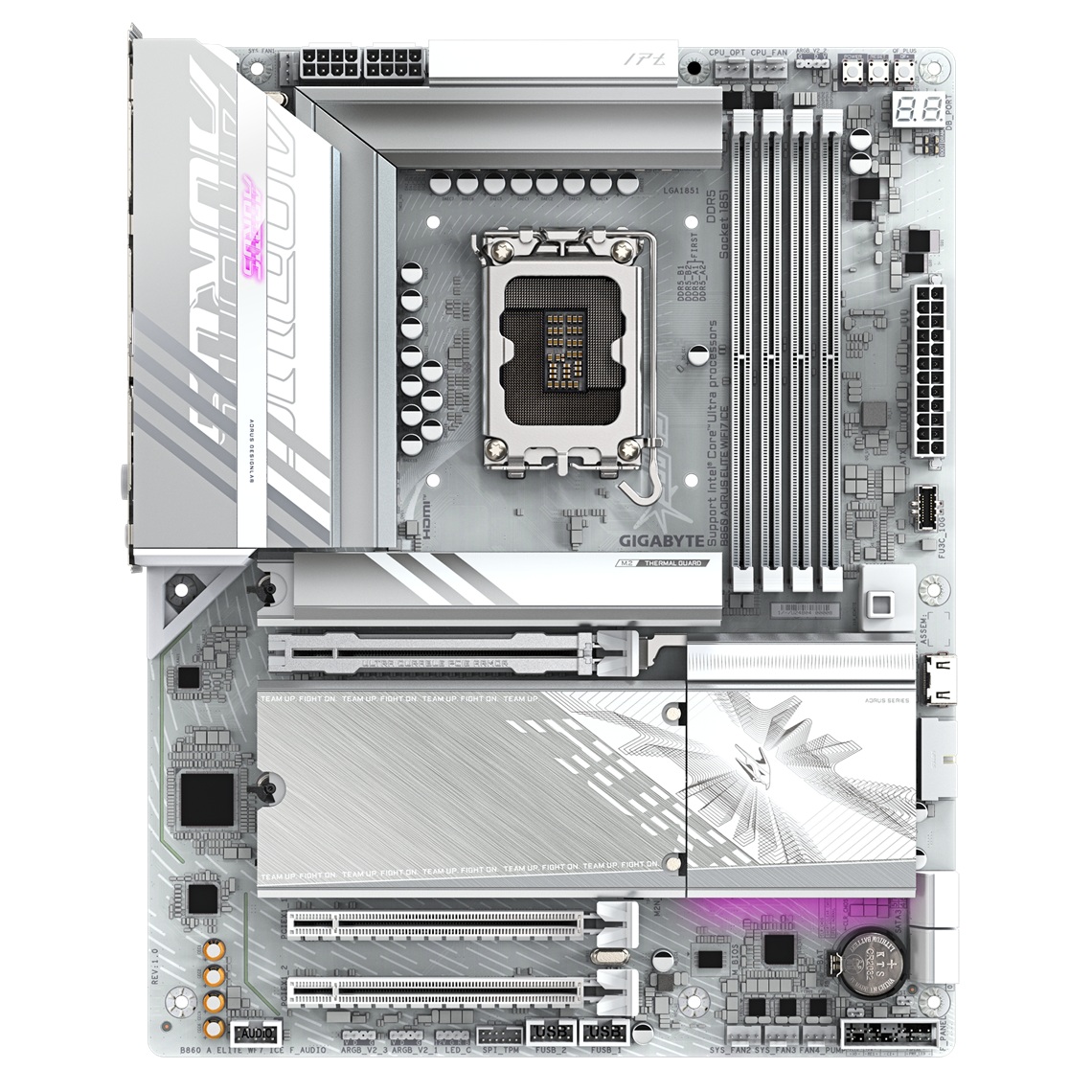 Pllakë amë Gigabyte B860 AORUS ELITE WIFI7 ICE, ATX, LGA 1851, DDR5, e bardhë 2