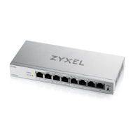 Switch rrjeti Zyxel GS1200-8HP, 8 porta Gigabit, 4 porta PoE+ 68W, fanless
