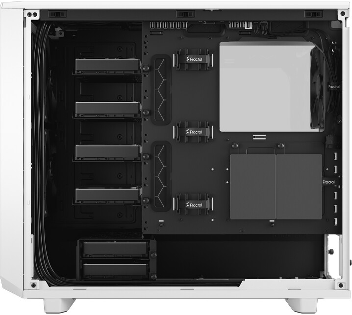 Kasë kompjuteri Fractal Design Meshify 2, me panel anësor transparent, e bardhë / zezë