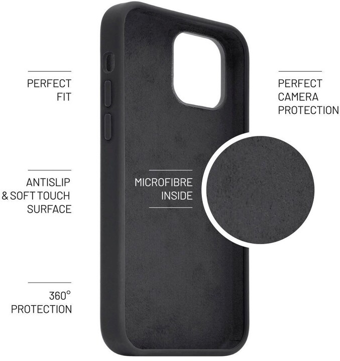 Mbrojtëse FIXED Flow për Apple iPhone 13 Pro Max, e zezë