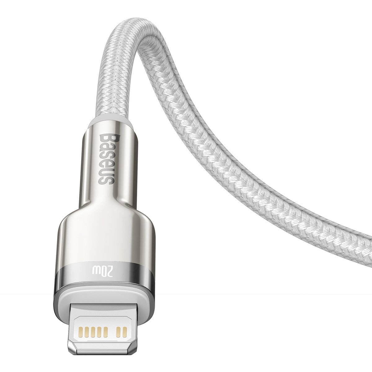 Kabllo karikimi Baseus CATLJK-A02, USB-C në Lightning, 1 m, e bardhë