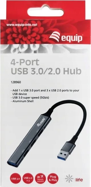 Hub USB Equip 4 Port, USB 3.0, USB 2.0, i zi