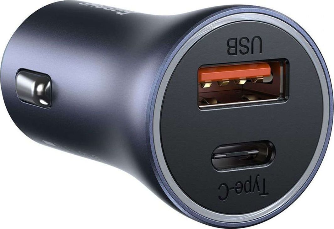 [OUTLET] Karikues për veturë Baseus Golden (CCJD-0G), 1x USB-A, 1x USB-C, 3 A, i hirtë