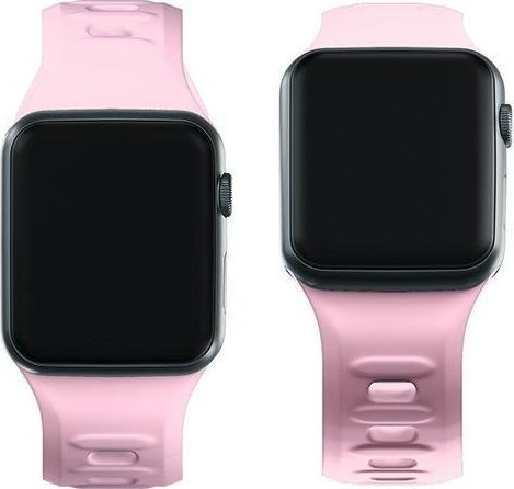 Rrip silikoni 3mk për Apple Watch, kompatibil seri 1 deri 9 SE Ultra, rozë
