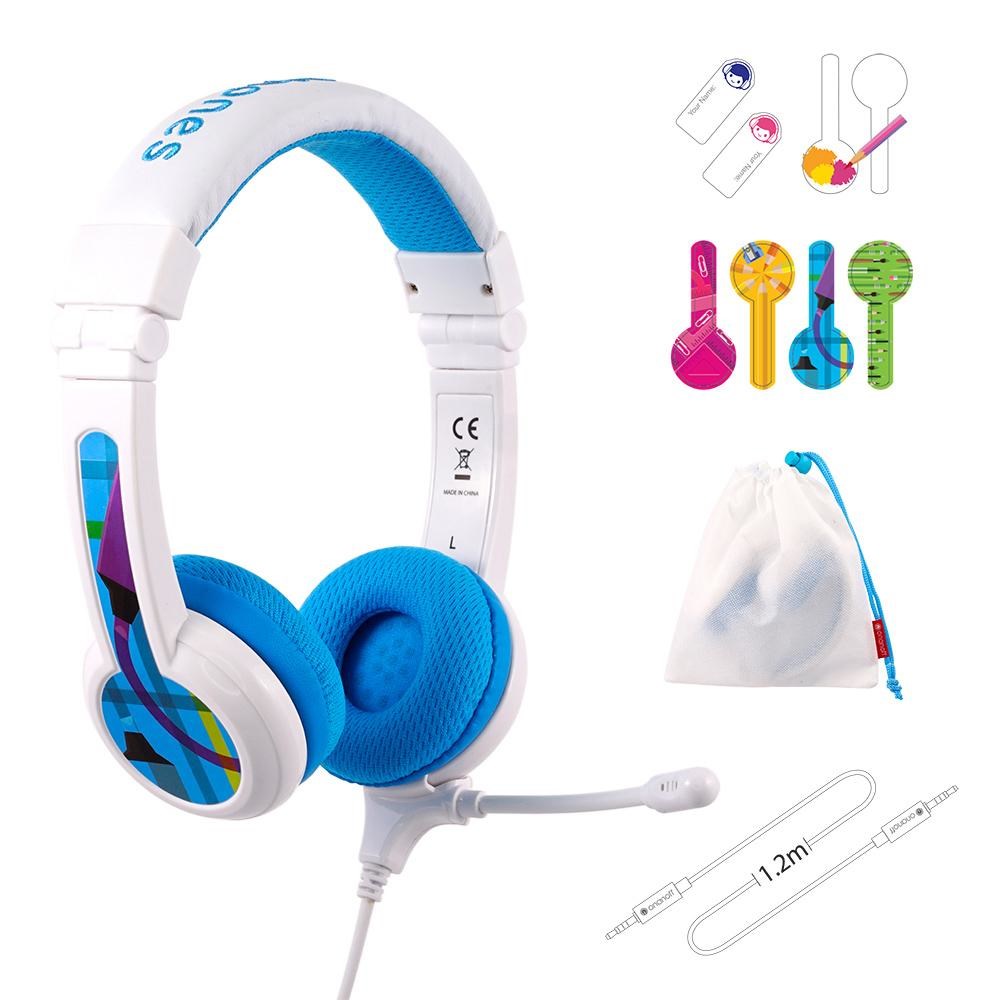 Kufje ONANOFF BuddyPhones School Plus, Wired, 85dB, të bardha
