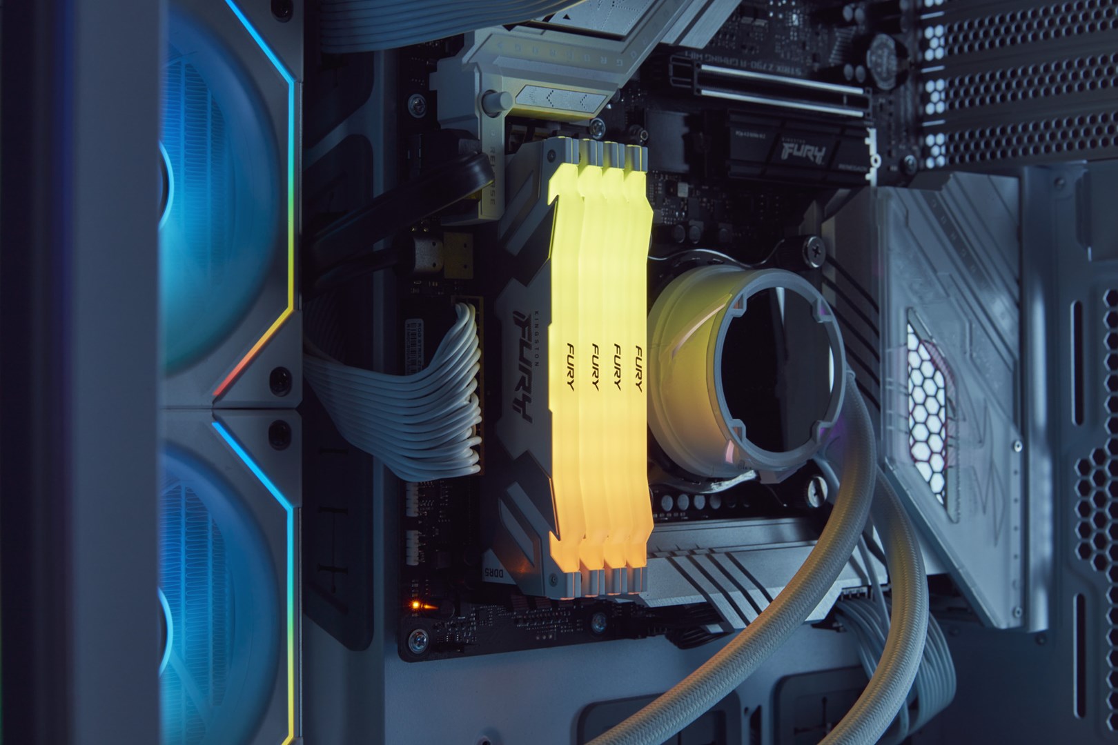 Memorie RAM Kingston FURY Renegade RGB, 32GB (2x16GB), DDR5, 6000MT/s, e argjendtë/e zezë