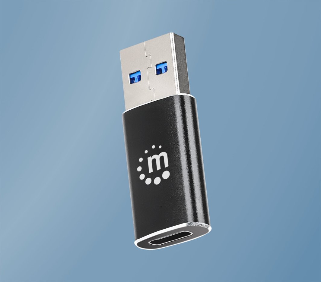 Adapter USB Manhattan, USB C në USB A, 10 Gbps, i zi