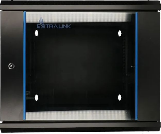 Kabinet muri Extralink 19" 9U, metalik, me xham, gri