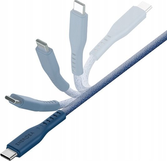 Kabllo karikimi Energea Flow, USB C në Lightning, 1.5m, 60W, blu