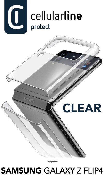 Mbrojtëse Cellularline Clear Case për Samsung Galaxy Z Flip4, transparente