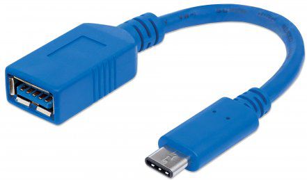 Adapter USB Manhattan 353540, USB C në USB A, SuperSpeed, blu