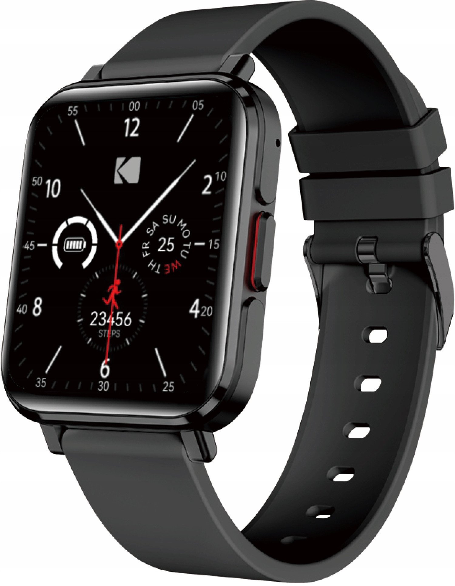 Паметен часовник Kodak SW-7204, 1.28\" Full Touch HD, Bluetooth повик, песочно сребрен со темен ремен