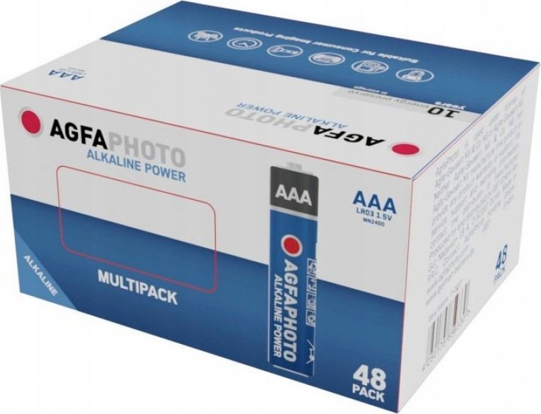 Алкални батерии AgfaPhoto Power LR03 AAA, 1.5V, пакување 48 парчиња