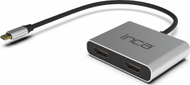 Adapter USB C Inca ITPC-4, 2x HDMI 4K 30Hz, USB A, USB C, gri