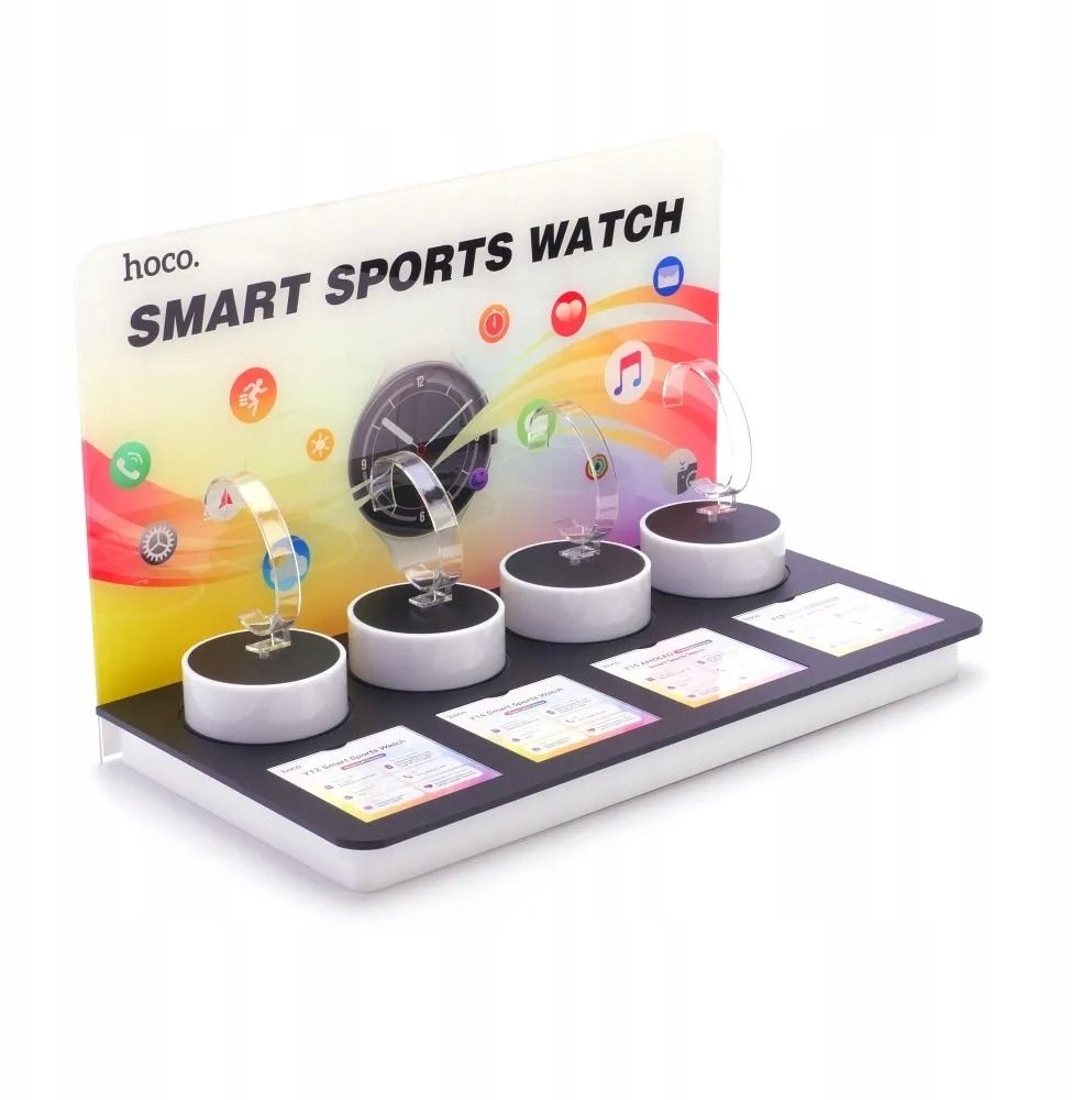 Stendë ekspozimi Hoco HN21 për smartwatch, 4 vende, mbajtëse broshurash, e zezë