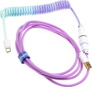 Kabllo spirale për tastierë Ducky Coiled Cable V2 Azure, USB A në USB C, 5 pin aviation, shumëngjyrëshe