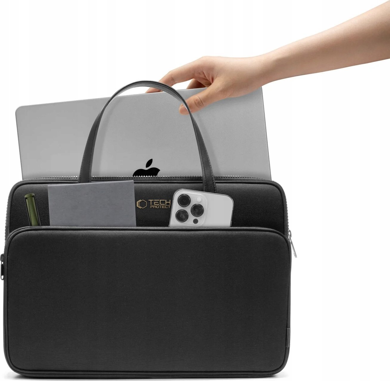 Çantë laptopi Tech-Protect Carrying Bag, 13-14", rezistente ndaj ujit, e zezë