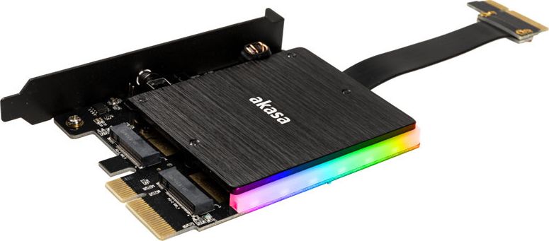 Adapter për SSD Akasa AK-PCCM2P-04, 2x M.2 NVMe, PCIe 3.0 x4, me RGB