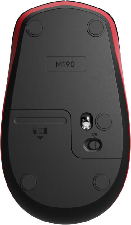Maus Logitech M190, i kuq