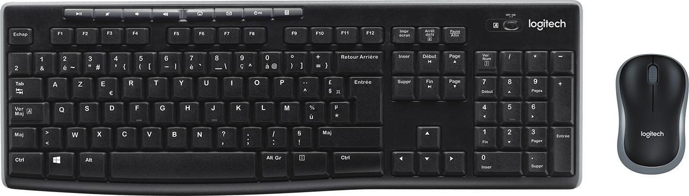 Kombinim tastierë dhe maus Logitech MK270, wireless, USB, i zi