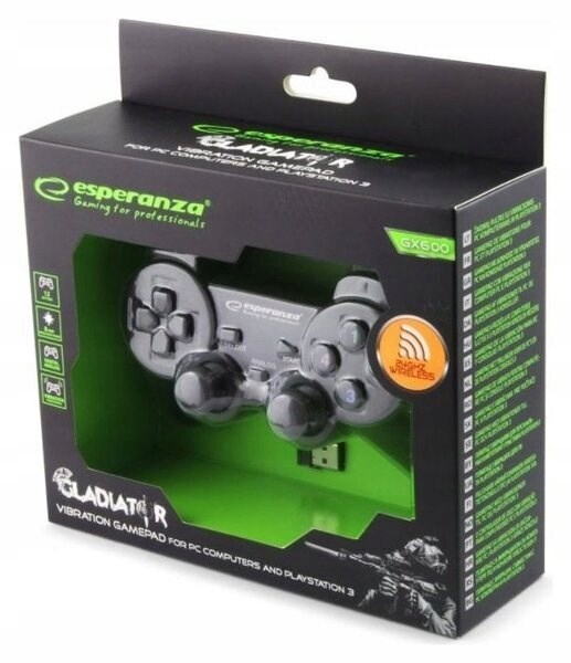 Gamepad Esperanza Gladiator Pad EGG108K, me vibrim, i zi