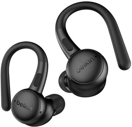 Kufje sportive Belkin SoundForm ActiveFit, me kabllo dhe pa kabllo, ear hook, 36 orë bateri, të zeza