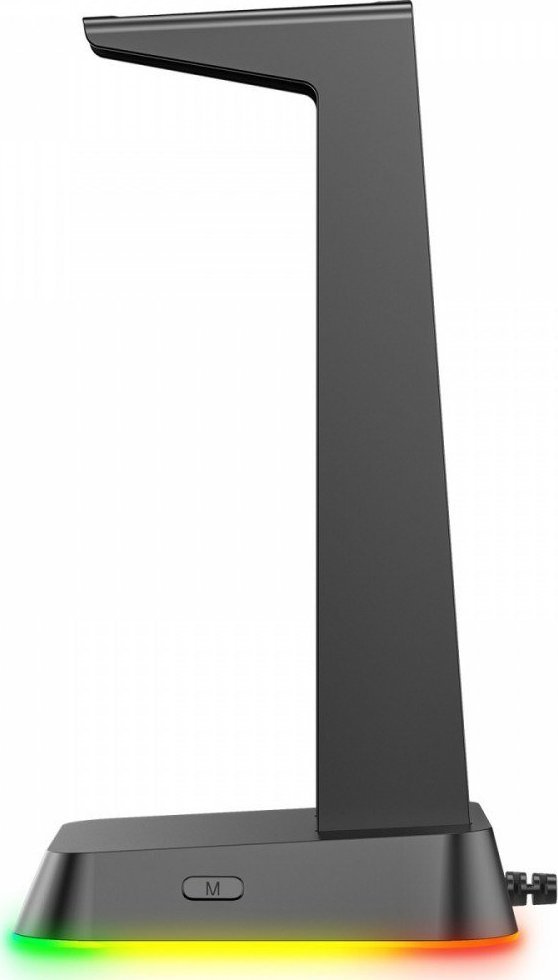 Mbajtëse kufjesh Onikuma Stand Holder Base, RGB, me USB HUB, e zezë