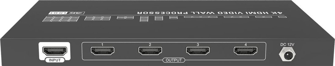 Video wall processor Vivolink VLVW1X4, 4K në hyrje, 4 dalje HDMI, i zi