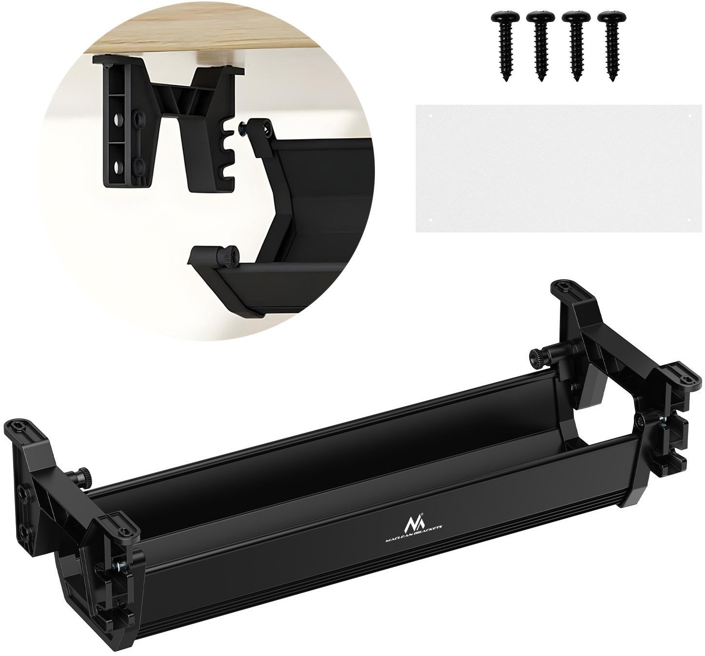 Organizues kabllosh Maclean MC-106 B, raft shpërndarës, kapacitet 5 kg, i zi