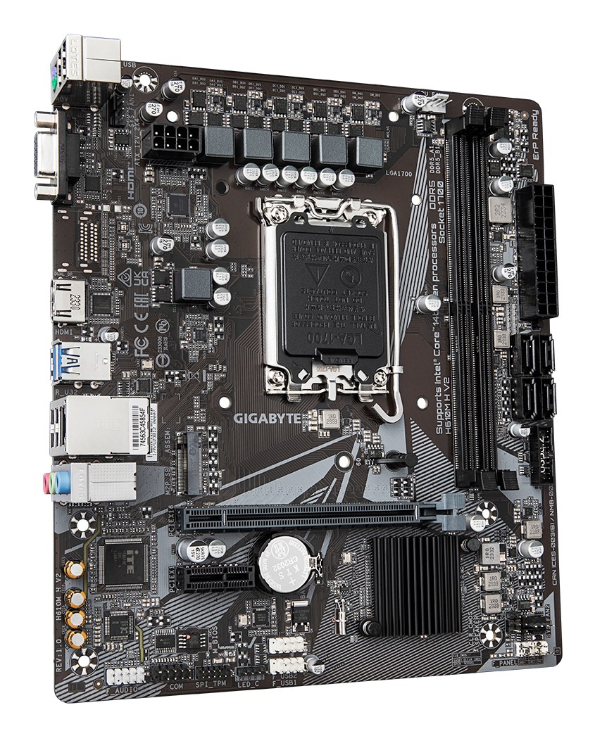 Pllakë amë Gigabyte H610M H V2, DDR5, LGA 1700, e zezë