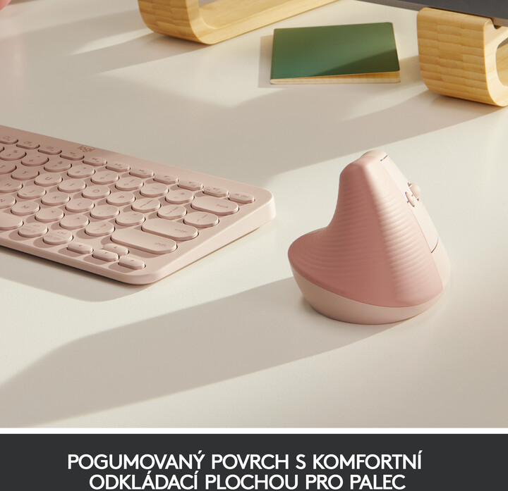 Maus wireless Logitech Lift, rozë