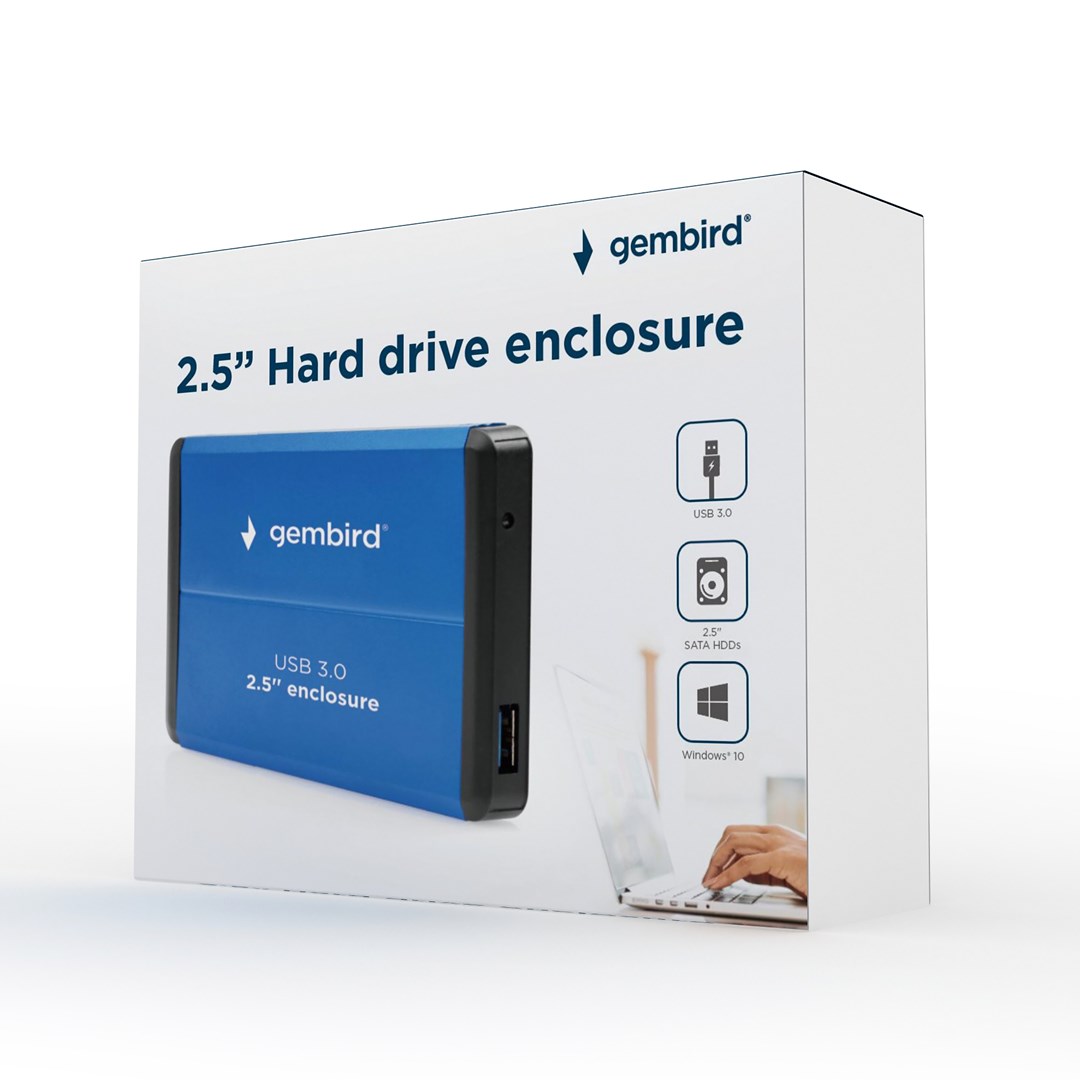 Kuti eksternale Gembird EE2-U3S-2-B, 2.5" SATA, USB 3.0, blu