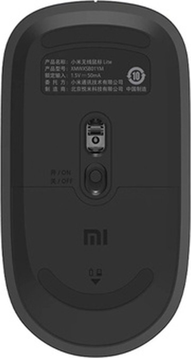 Mouse wireless Xiaomi Lite Mouse, 2.4GHz, optik, gri e errët