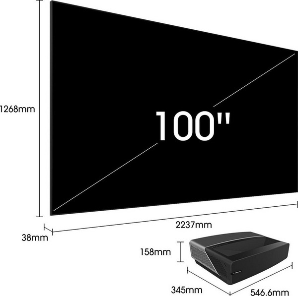 Televizor Hisense Laser TV 100L5F, 100" (254cm), 4K UHD, i zi