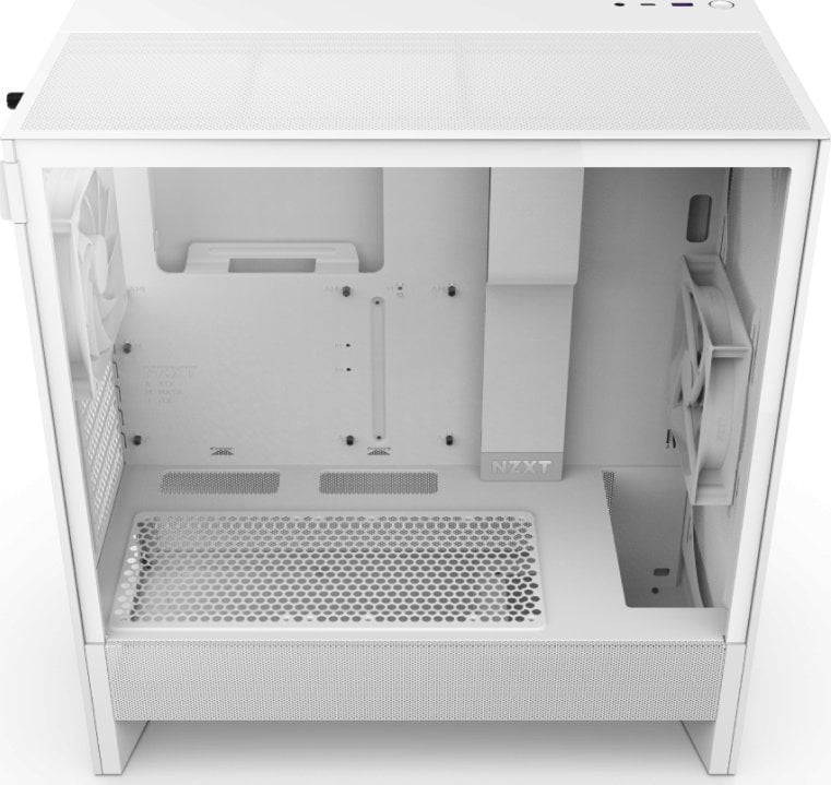 Kuti PC NZXT H5 Flow, Mid Tower, panel xhami të temperuar, e bardhë