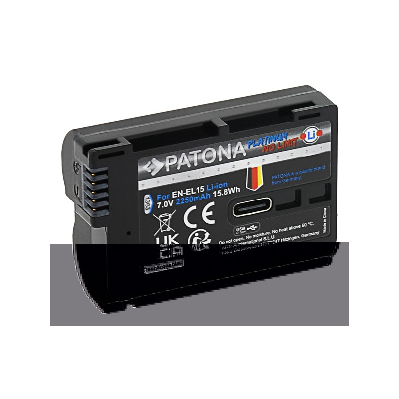 Bateri PATONA Platinum me hyrje USB-C për Nikon EN-EL15C