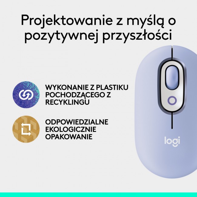 Maus wireless Logitech POP, buton emoji, SilentTouch, lejla