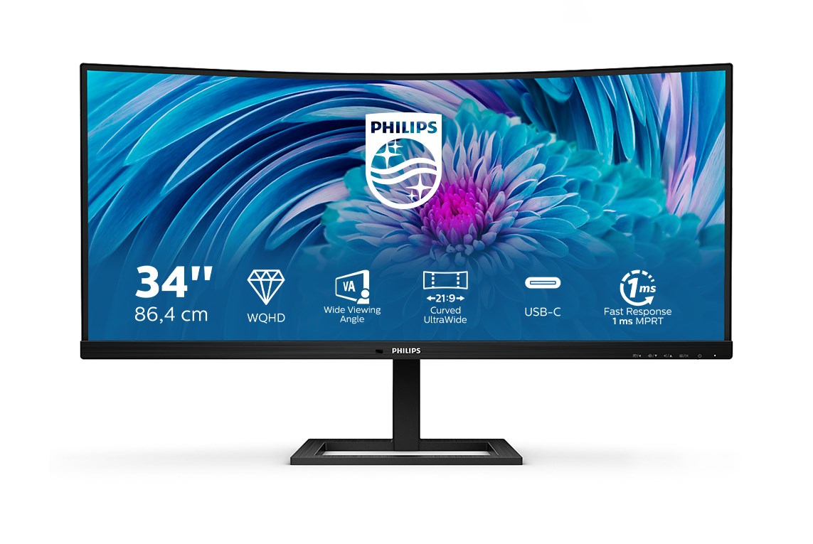Monitor Philips E Line 346E2CUAE/00, 34", WQHD+ LCD, i zi