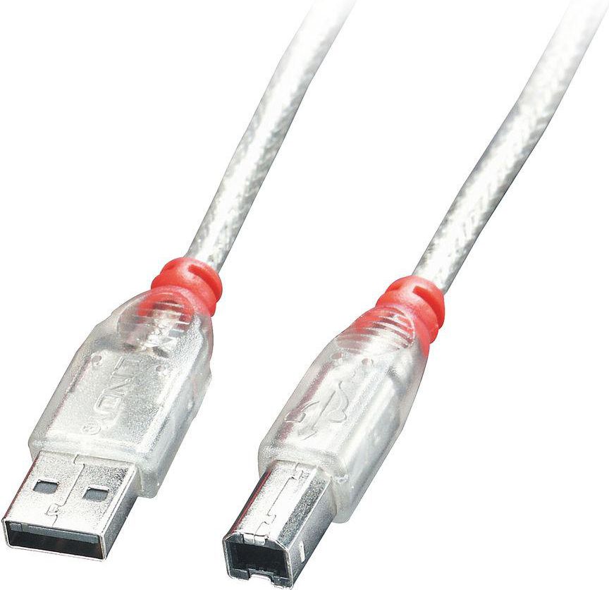 Kabllo Lindy USB Cable USB-A - USB-B, 3m, transparente