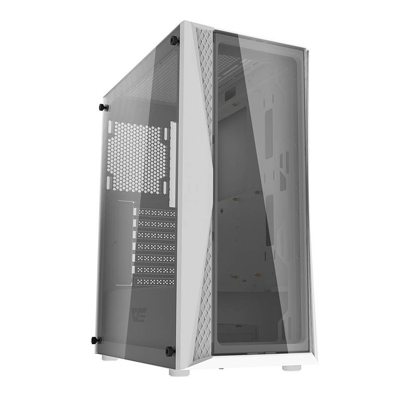 Kuti PC Darkflash DK352 Plus, ATX Mid Tower, 4 ventilatorë RGB, e bardhë